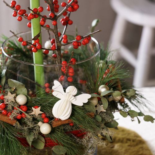 Artikel Engelenhanger honingraatpapier decoratie Kerstmis wit 6cm 6 st