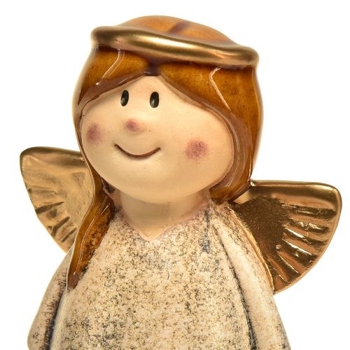 Artikel Decoratieve engelfiguren - Crème en wit met gouden accenten, 13 cm - Hemelse verfraaiing voor uw huis - Pakket van 2