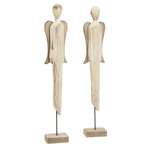 Floristik24 Engel houten figuur Kerstmis white washed H46cm 2 st