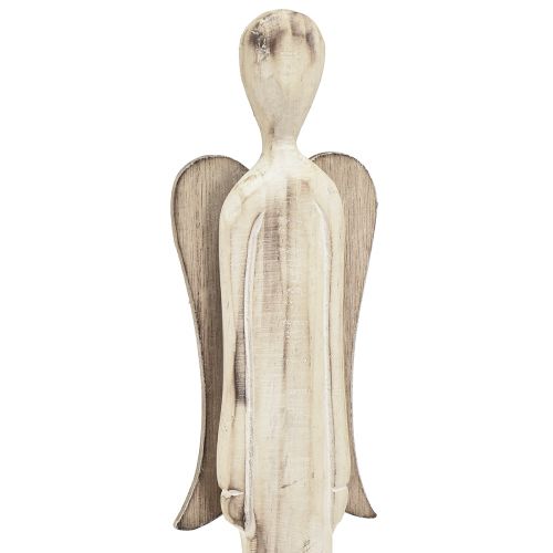 Floristik24 Engel houten figuur Kerstmis white washed H46cm 2 st