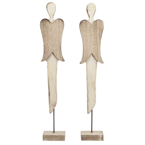 Floristik24 Engel houten figuur Kerstmis white washed H46cm 2 st