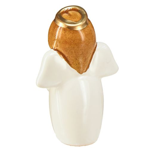 Artikel Schattige engel van keramiek met gouden accenten wit 7 cm - cadeau-idee en liefdevolle decoratie - 6 stuks