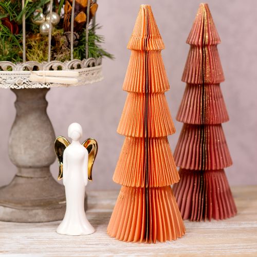 Engelenfiguren keramiek engel wit goud 6cmx5cmx15cm 2st