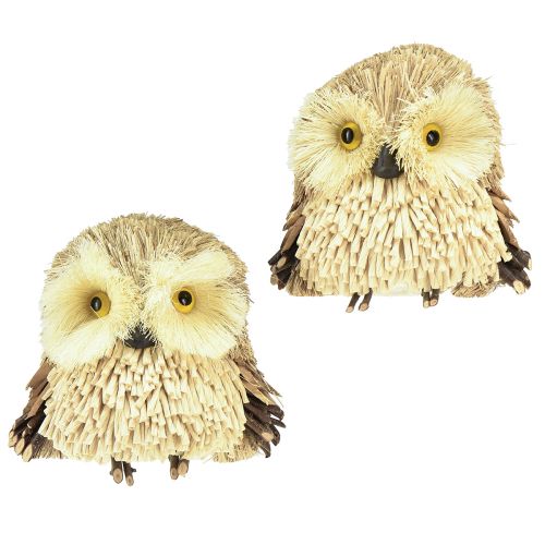 Floristik24 Uil decoratieve figuren herfst met kegels 12,5×10×10cm 2st