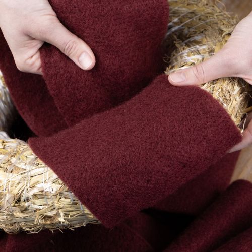 Artikel Viltlint van wol, donkerrood, 15 cm x 5 m, voor decoratie en knutselen