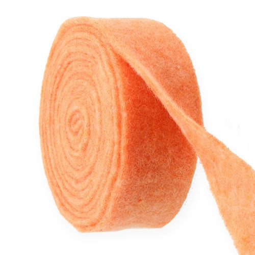 Floristik24 Vilten lint oranje 7,5cm 5m
