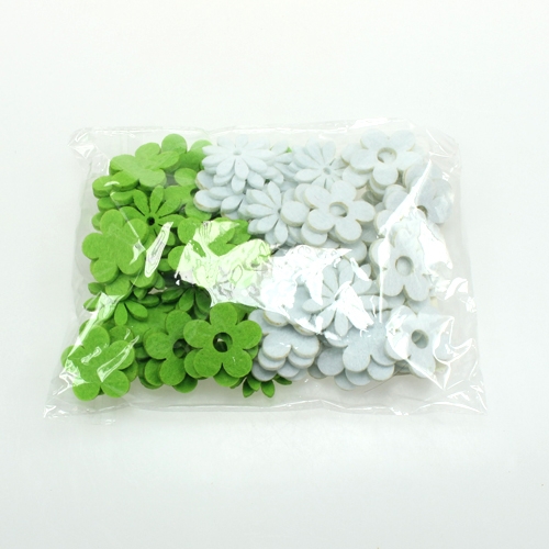 Floristik24 Verspreid vilt bloem groen, wit 3,5cm 96p