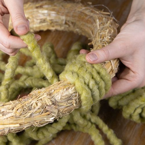 Artikel Zacht Mirabell viltkoord, wol, groen, 25 meter decoratief lint voor bloemschikken, decoratie, knutselen en doe-het-zelfprojecten