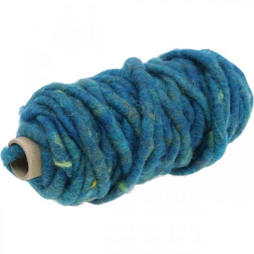 Floristik24 Viltkoord met draadwolkoord fleece blauw 20m