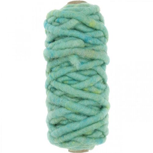 Viltkoord met draadkoord fleece groen 20m
