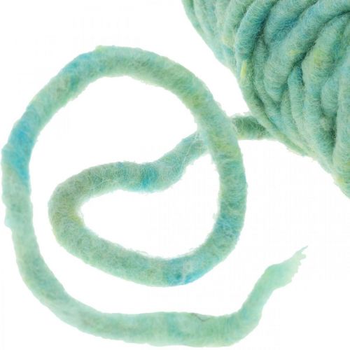 Floristik24 Viltkoord met draadkoord fleece groen 20m