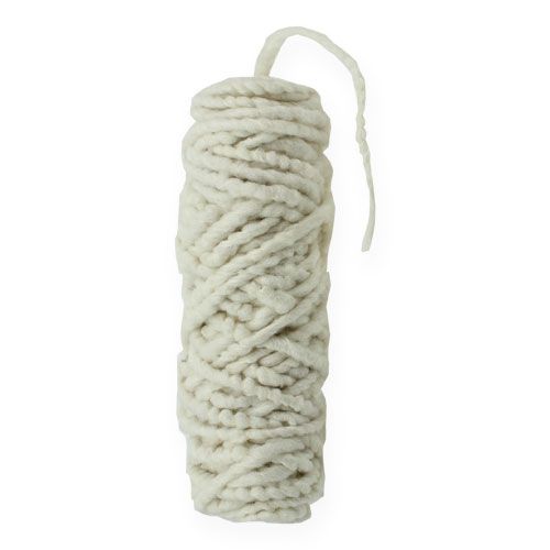 Floristik24 Vilten koordfleece Mirabell 25m wit