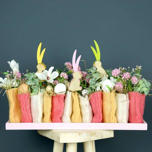 Floristik24 Houten dienblad roze 49cm x 16.5cm