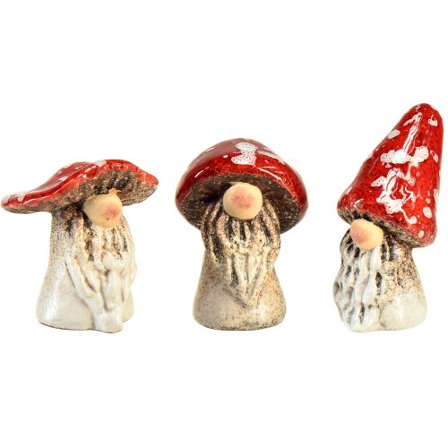 Floristik24 Sprookjesachtige paddenstoelfiguren – rood met witte stippen, 7,5 cm – magische decoratie voor tuin en huis – 6 stuks