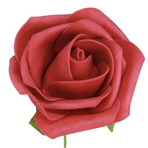 Artikel Foam Roos Foam Rode Kunstrozen 7,5cm 18 st