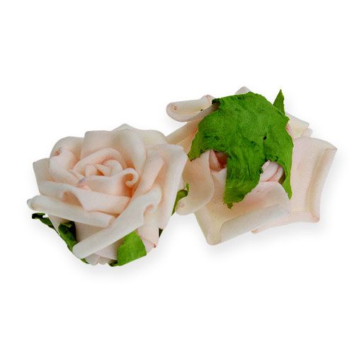 Floristik24 Schuim roos bloesem creme 5cm met naald 12st