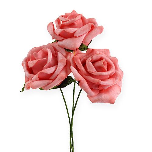 Floristik24 Foam roos Ø 6cm roze 27st