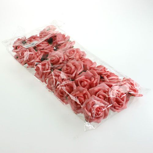 Floristik24 Foam roos Ø 6cm roze 27st