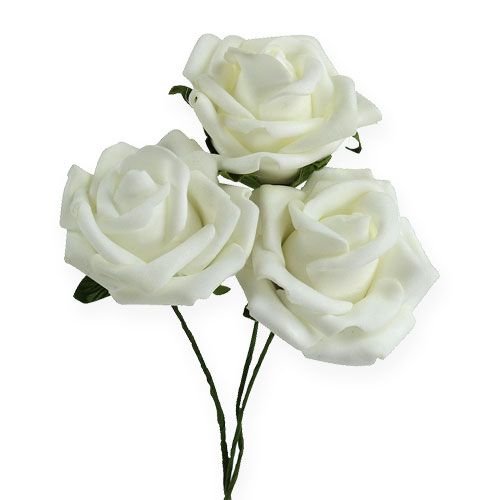 Foam roosjes Ø6cm wit 27 st