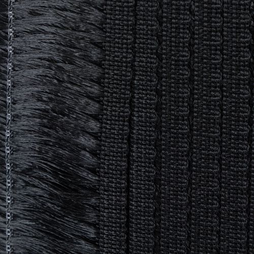 Artikel Zwart lint met franjes 4 cm, koordversiering, decoratieve lurex met franjes 25 m