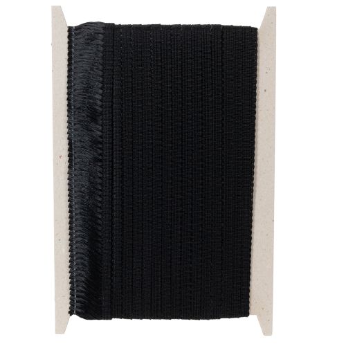 Artikel Zwart lint met franjes 4 cm, koordversiering, decoratieve lurex met franjes 25 m