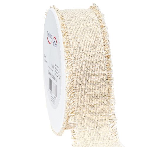 Artikel Franjelint witgoud decoratief lint B40mm L15m