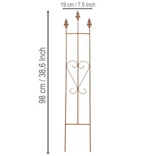 Artikel Tuinrek, decoratieve hartvormige plantensteun voor klimplanten, 98 cm