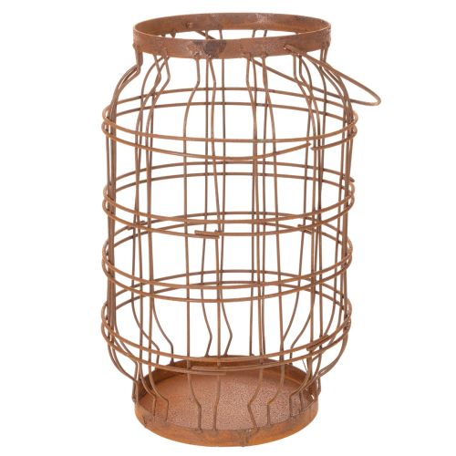 Tuinlantaarn, metaal, roestige afwerking, handvat, vintage, Ø19,5 cm | Floristik24.nl