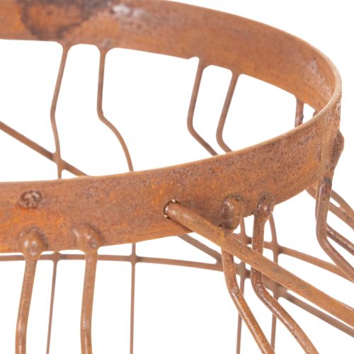 Tuinlantaarn, metaal, roestige afwerking, handvat, vintage, Ø19,5 cm | Floristik24.nl