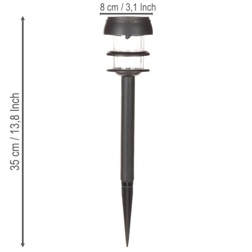 Solar tuinverlichting met grondpen, buitenlampen voor tuinpaden, 35 cm, 6 stuks | Floristik24.nl