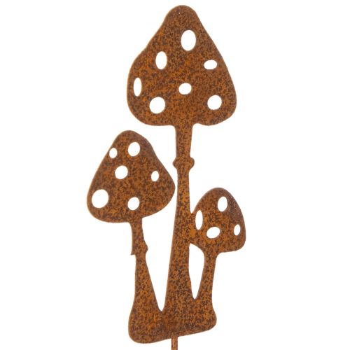 Tuinpaal, verweerd staal, decoratieve paal met vliegenzwammotief, 15 cm, 6 stuks kopen | Floristik24.nl