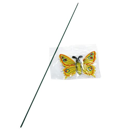 Floristik24 Vlinder op stok 17cm geel