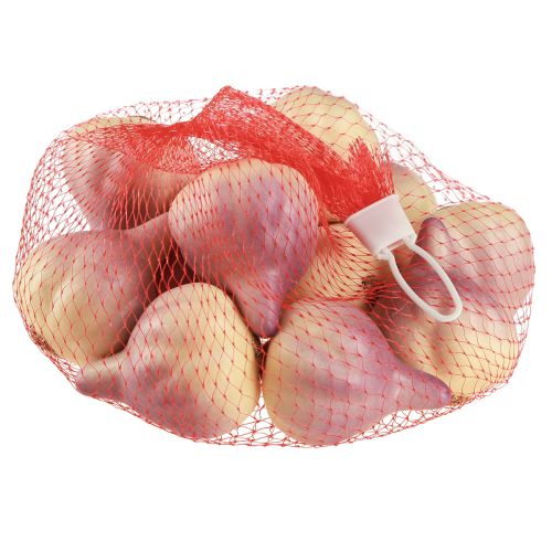 Artikel Groentedecoratie knoflook geel paars in het net Ø4,5cm 12 stuks