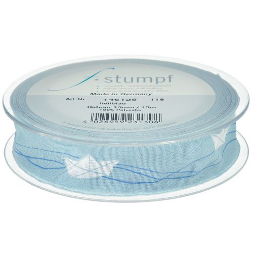 Artikel Cadeaulint blauw scheepsdecoratielint maritiem 25mm 20m