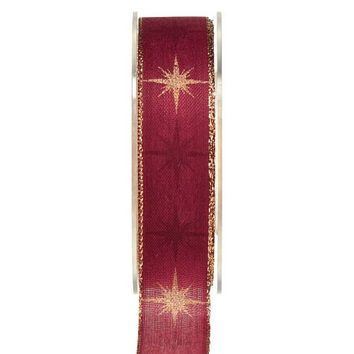 Floristik24 Cadeaulint sterlint decoratief lint rood goud B25mm L20m