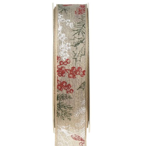 Cadeaulint Kerst Ilex Bessen Groen Rood 25mm 15m