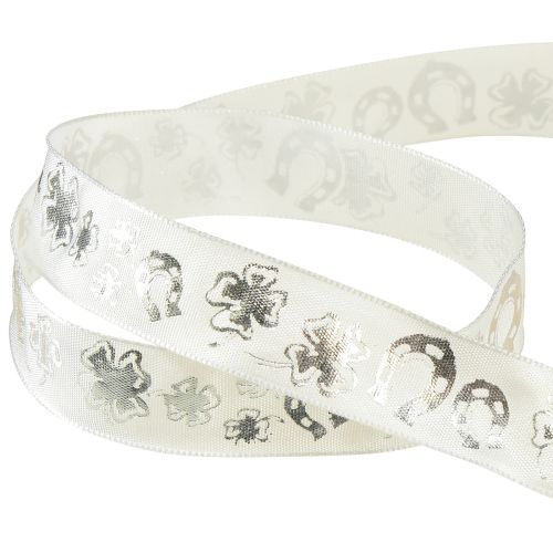 Artikel Cadeaulint wit zilver sierlint Oudejaarsavond 25mm 18m