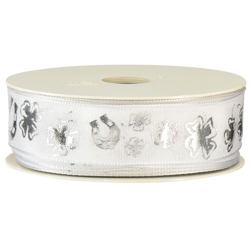 Artikel Cadeaulint wit zilver sierlint Oudejaarsavond 25mm 18m