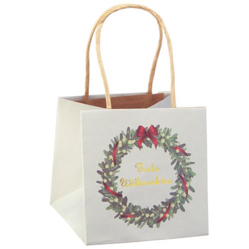 Floristik24 Cadeauzakje met hengsels cadeauzakje grijs 12×12cm 8 st