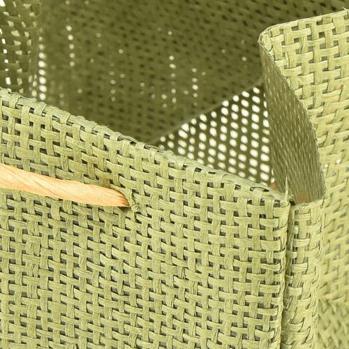 Artikel Cadeauzakjes met handvat papierfolie groen 10,5cm 12 st