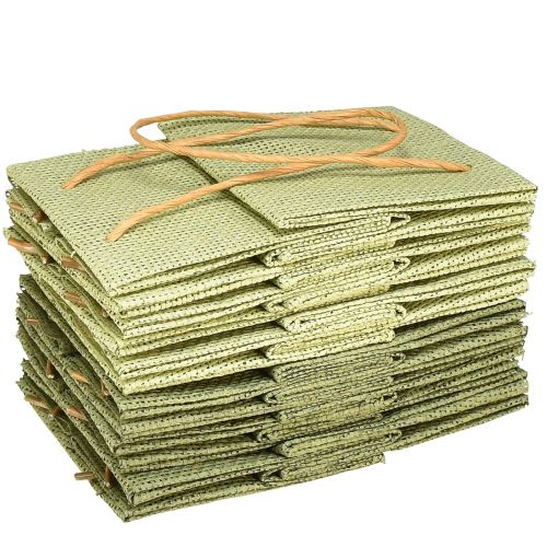 Artikel Cadeauzakjes met handvat papierfolie groen 10,5cm 12 st