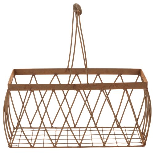 Draadmand, metaal, roestlook, 28x13,5x14cm, 2 stuks | Floristik24.nl