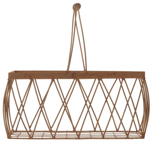 Draadmand, metaal, roestlook, 28x13,5x14cm, 2 stuks | Floristik24.nl