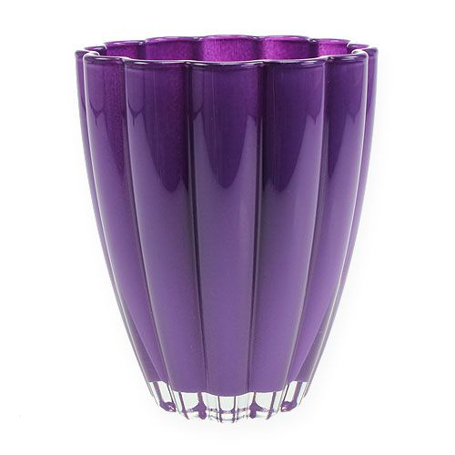 Floristik24 Glazen vaas &quot;Bloom&quot; violet Ø14cm H17cm