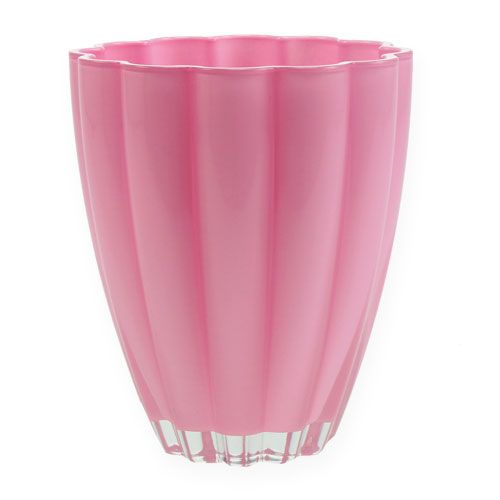 Floristik24 Glazen vaas "Bloom" roze Ø14cm H17cm