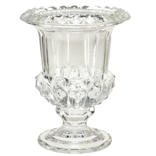 Floristik24 Vintage glazen vaas in bekerdesign – helder, 16x20 cm – elegante tafeldecoratie