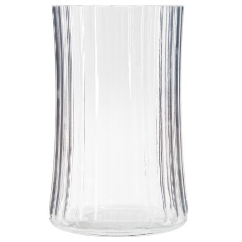 Artikel Glazen vazen decoratieve vazen heldere groeven decor Ø12cm H19cm 2st