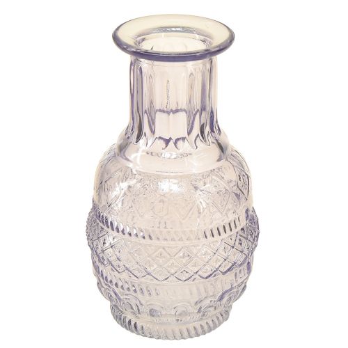 Floristik24 Glazen vazen mini vazen licht paars paars retro stijl H13cm 3st