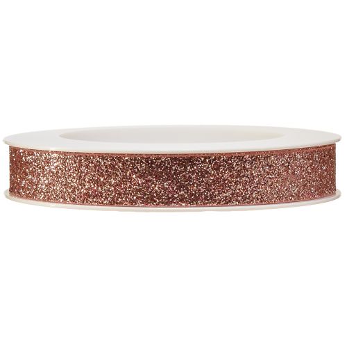 Artikel Glitterlint in roze sieradenlint mica B15mm L18m