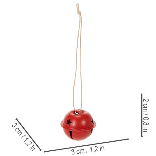 Belvormige decoratieve hangers met stermotief, 3 cm, 9 stuks | Floristik24.nl